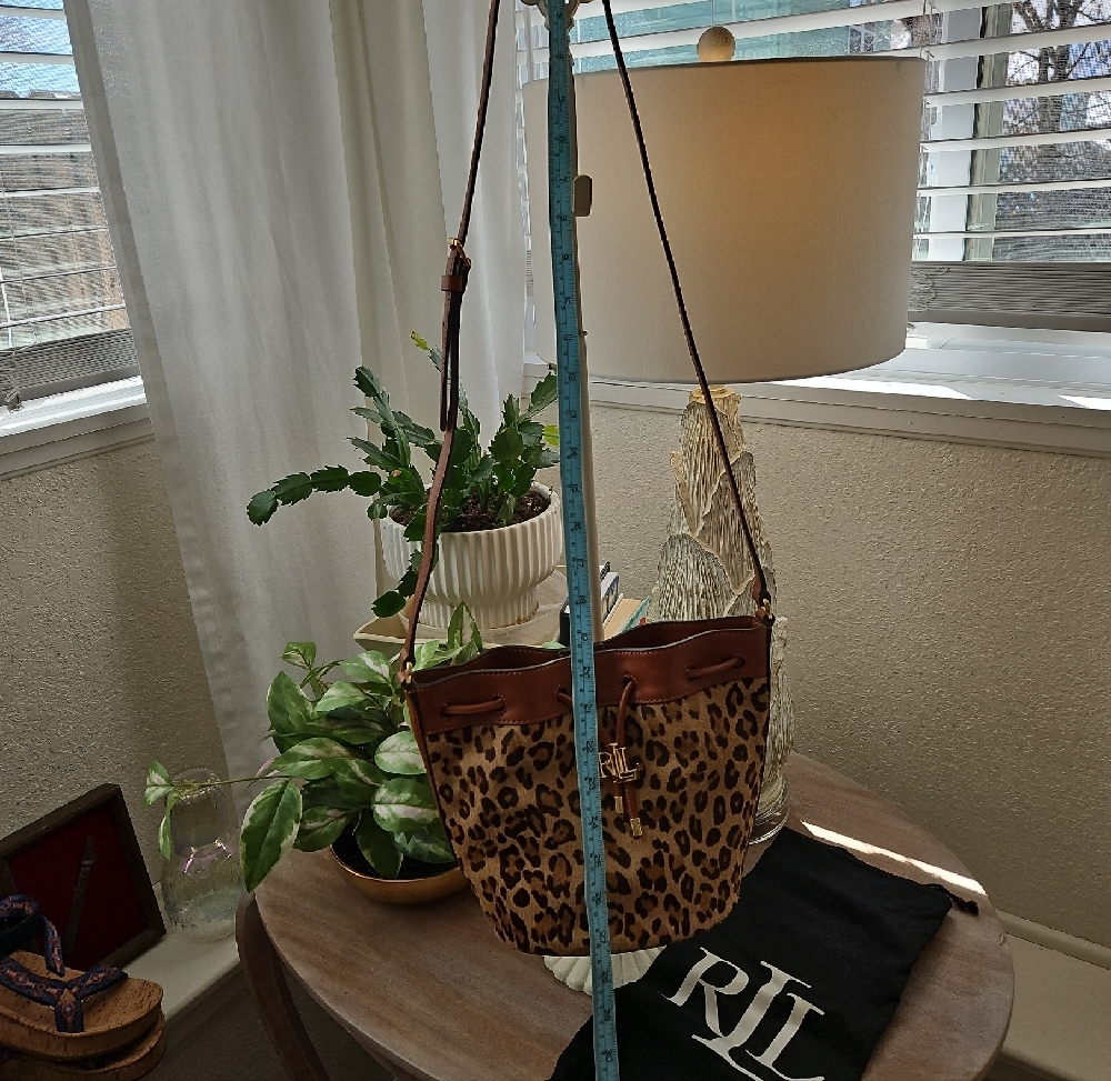 Ralph Lauren Leopard-Print Drawstring Bucket Bag … - image 2